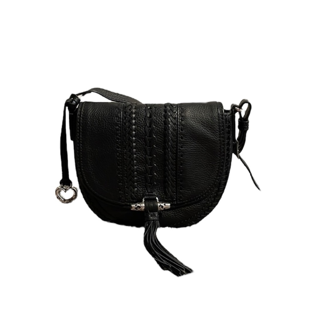 Great Condition Brighton Black Leather Nia Crossbody Handbag